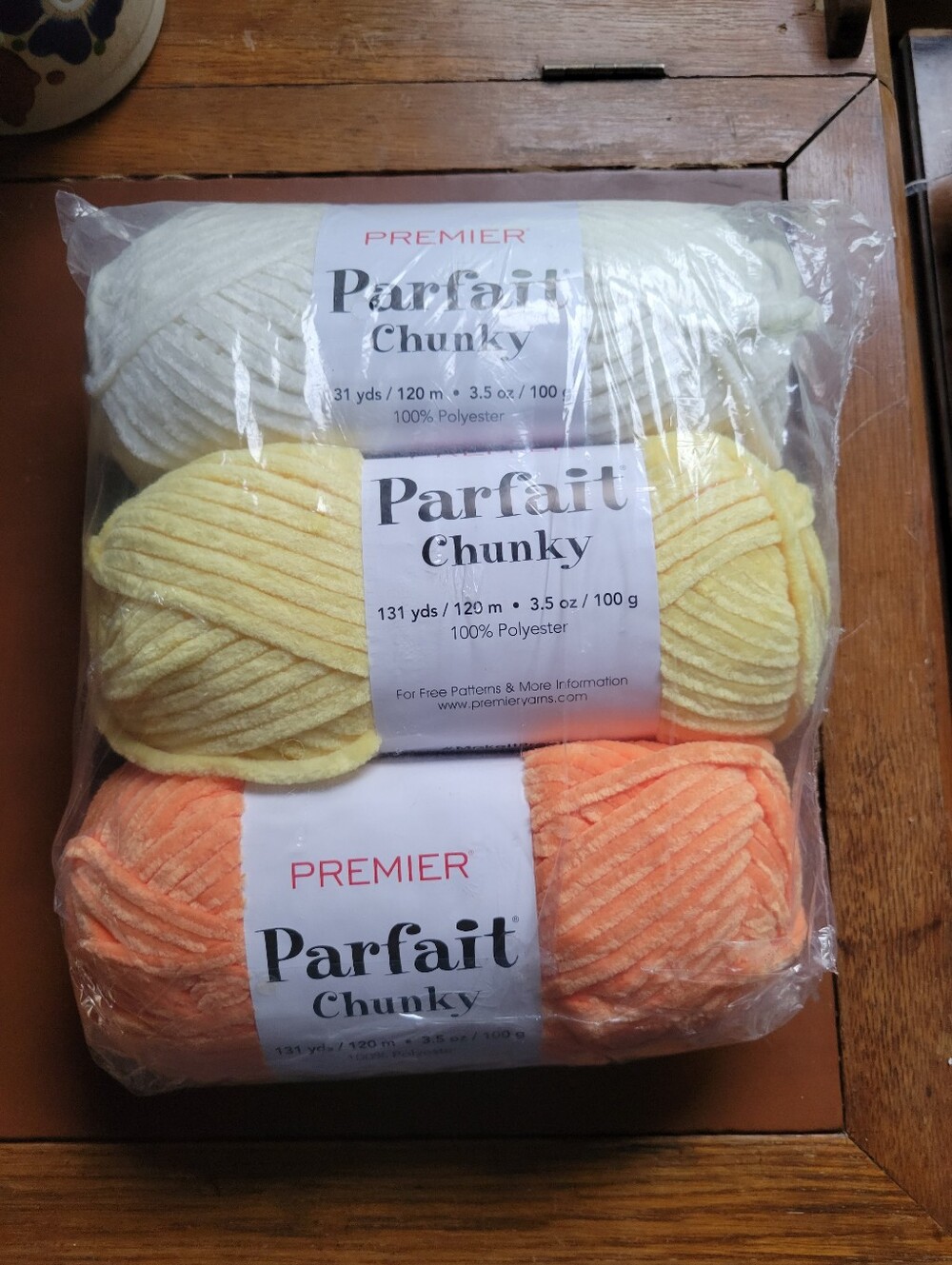 3-pack bundle of Premier Parfait Chunky yarn, a super bulky #6 Multicolor